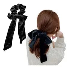 Xuxinha Laço Elásticos Scrunchies Frufru de Veludo Brilho - Conforto e Estilo Cabelo Rabicó Charmoso