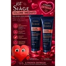 Eudora Siage Volume Imediato Shampoo - Volume Instantâneo, Limpeza Suave, Fortalecimento com Arginina