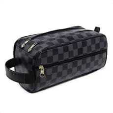Necessaire Unissex Grande Multifuncional Bolsa de mão Organizadora para Viagens e Maquiagens 3 Zíperes