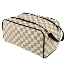 Nécessaire Grande/ Masculina Feminina/ Organizadora Viagem/ Bolsa de Mão/ Porta Chuteiras/ Porta Maquiagens BEGE