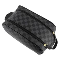 Nécessaire Grande/Masculina Feminina /Organizadora Viagem Bolsa de Mão /Porta Chuteiras / Porta Maquiagens PRETO XADREZ