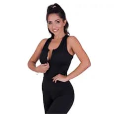 Macacão Longo Feminino Com Detalhe Em Zíper Suplex Fitness