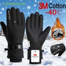 Newboler 3M Luvas De Inverno Tela Sensível Ao Toque Antiderrapantes Quentes À Prova D'água De Vento Luva De Dedo Inteiro