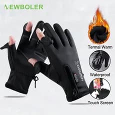 Newboler Homens Mulheres Luvas De Motocicleta De Inverno Ciclismo Quentes À Prova D'água De Vento 2 Dedos Sem Com Tela Sensível Ao Toque Para Ar Livre , Pesca
