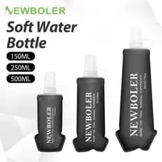 NEWBOLER 150ml 250ml 500ml Frasco Macio TPU Silicone Garrafa De Água Dobrável Para Esportes Ao Ar Livre Maratona Corrida