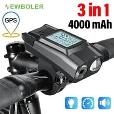 Newboler 3 Em 1 GPS Luz Dianteira Da Bicicleta 4000mAh Velocímetro Farol À Prova Dwaterproof Água Usb Recarregável Equit