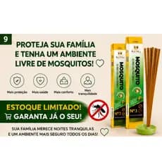Incenso Repelente Contra Pernilongo e Mosquitos 30/60/90 Bastões  Cuide e proteja sua família!