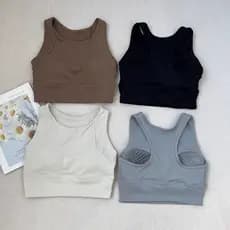 Sutiã Esportivo Feminino De Fitness Alto Impacto À Prova De Choque Push-up Almofada Colete Respirável Yoga Roupa Interio