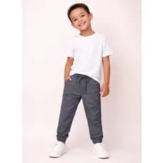 Calça Jogger INFANTIL de Sarja Menino Alta Qualidade Slim Fit Brim Criança