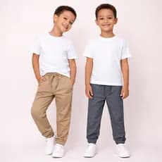 KIT 2 Jogger INFANTIL Calça de Sarja Menino Alta Qualidade Slim Fit Brim Criança