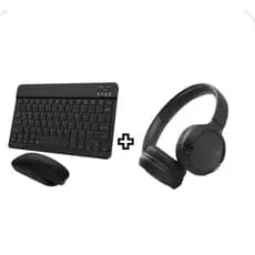Kit Fone de Ouvido teclado mouse sem fio Bluetooth com  Conjunto Fone Ouvido.