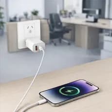 Fonte de Carregador Rápido Turbo Compativél Adaptador Parede Usb-A e Usb-c 48W