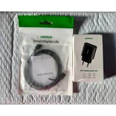 Kit Carregador de Parede 1 Cabo Usb-c 1m + 1 Fonte usb-c 18w Ugreen Oficial Novo Pronta Entrega