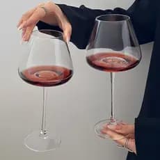 Taças de Vinho Bourgogne 680ml, Vidro Cristal, Par de 2, Elegante para Casa ou Presente