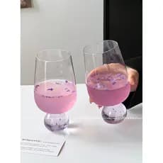 Copo Roxo 550ml Design Exclusivo Bolhas na Base - Vidro Resistente para Sucos e Coquetéis - Presente Criativo