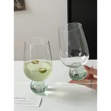 Taça Alta com Bolhas no Fundo 550ml | Copo para Drinks e Sucos | Design Sofisticado | Vidro de Qualidade