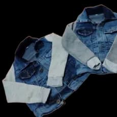Jaqueta jeans infantil juvenil Unissex