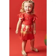 Vestido  bebe Infantil Kukie com calcinha Tam P,M,G e 1,2,3