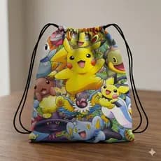 Mochila Saco Desenho Personalizado Pokemon Bolsa Infantil