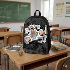 Mochila Escolar Reforçada Luffy Gear Five Desenho Infantil