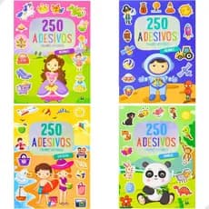 Livro Infantil 250 Adesivos Meninas Meninos Animais Diversão