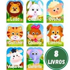 Livro Infantil Educativo Kit 8 Livros Olha Quem Sou História Animais