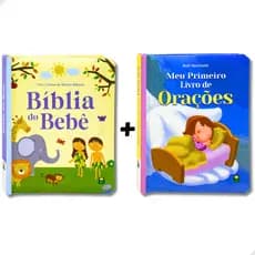 Kit 2 Livros Bíblicos Bíblia do Bebê + Orações Menino Menina