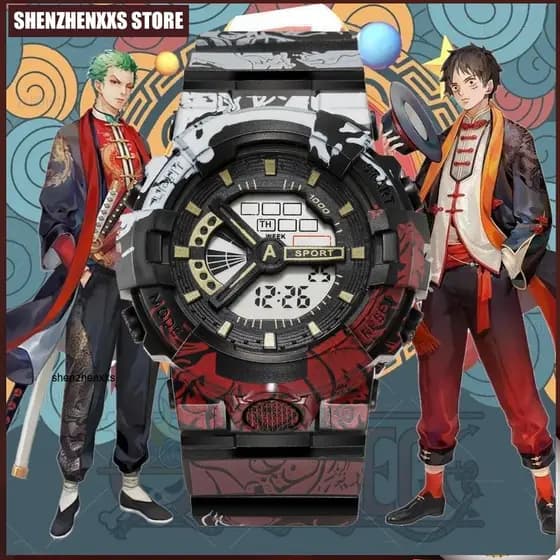Naruto relogio masculino One Piece Relógios Eletrônicos Despertador Luminoso relogio Esportivo À Prova D'água multi-Funções pulseira de casal