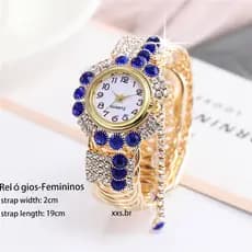 relógio feminino brilhante Tiktok Novo Estilo Feminino Relógio Diamante Conjunto Anel Americano Europeu Moda Retrô Bracelete