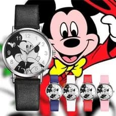 Estoque Pronto Relógios Fofos Mickey Cartoon Cildren's De Quartzo Moda Cinto Relogio feminino relógio eletrônico
