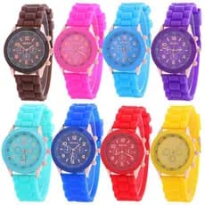 Relógio De Casal Multi Cores Genebra Unisexo Pulseira De Silicone Esportivo Mulher Quartzo Gilrs Boys