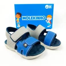 Sandália Papete Menino Molekinho Casual Escolar Anatômica Super Confortável Velcro Infantil Original