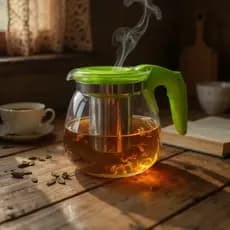 Chaleira de Vidro com Infusor de Inox - 700ml Para Chá Bule Inox