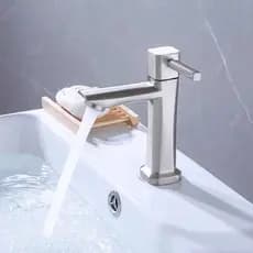 Torneira Banheiro Lavatório Lavabo Cozinha Bica Baixa Para Pia Mesa Moderno Aço Metal