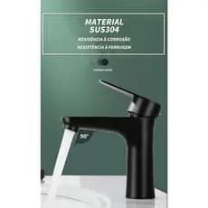 Torneira de Banheiro Lavatório Redonda Torneira Importada Inox304 Escovado Monocomando