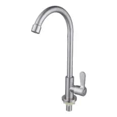 Torneira Aço Inox Cozinha Bancada Gourmet Bica Alta Móvel Pia Metal Simples Moderno