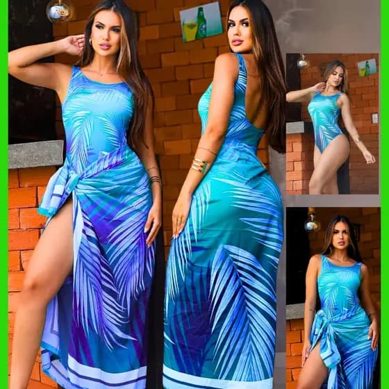 Conjunto Body Bore Maio Com Bojo Preto Combinando Pareô Saida Praia Saida de Banho Feminina Quadrada