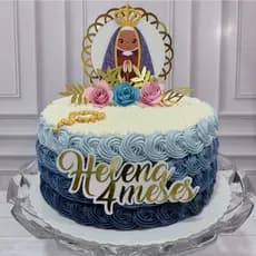 TOPO DE BOLO NOSSA SENHORA APARECIDA, RELIGIAO, GRATIDAO, MILAGRE BEBE ARCO IRIS