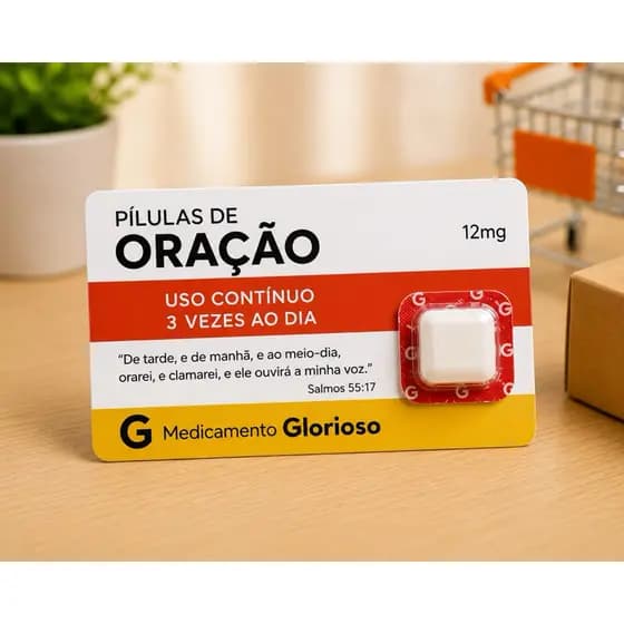 50 CARTAO PILULAS DA GRATIDAO DESPERTAR EM DEUS ORACAO CRISTAO Com chiclete