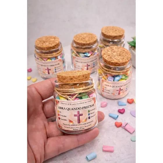 4 unidadws Mini Pote da palavra/pote versiculos/palavras de fé e esperança/mimo critã/igreja/casamento/encontros