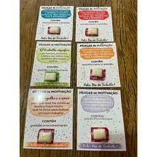 100 cartoes Dia do trabalhador personalizado com chiclete trabalho motivacional