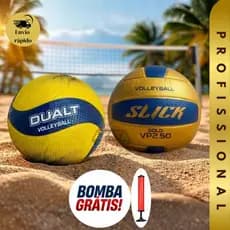 Bola de Volei Profissional + Bomba Para Encher Grátis Dualt Softmax Microfibra Para Quadra Areia Volleyball Premium