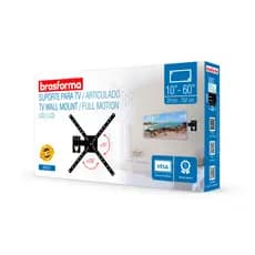 Suporte TV Articulado 10 à 60 30Kg Aço carbono Reforçado BRA3.0 Brasforma