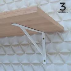Suporte Mão Francesa Reforçada em Aço resistente 27 cm branco - 3 unidades