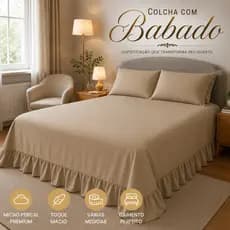 Colcha Com Babado Casal Queen King Micropercal Toque Macio Cobre Leito Luxo Hotel 3 Peças