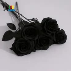 Flor Preta Artificial - 55 cm Flor Rosas P/ Decoração