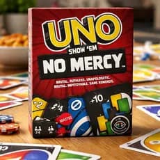 UNO No Mercy Jogo de Cartas Mattel, Diversão Para a Família com Novas Regras e 168 Cartas Exclusivas