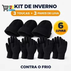 Kit de Inverno Completo Unissex – 3 Toucas + 3 Pares de Luvas