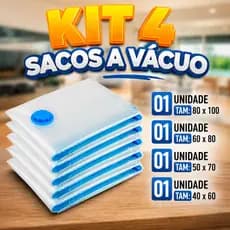 Kit 4 Sacos a Vácuo Grande Organizador Edredom Mala Viagem Roupa de Cama