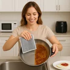 12 Panos De Limpeza De Arame Metálico Malha Não Oleosa Fogão de Cozinha Prato e Panela  Reutilizável